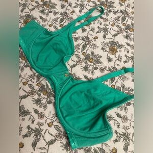 Teal Fenty with logo detail Cotton Underwire Bralette Bra No Padding